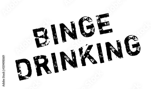 Binge Drinking rubber stamp. Grunge design with dust scratches. Effects can be easily removed for a clean, crisp look. Color is easily changed.