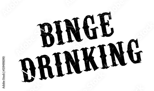 Binge Drinking rubber stamp. Grunge design with dust scratches. Effects can be easily removed for a clean, crisp look. Color is easily changed.