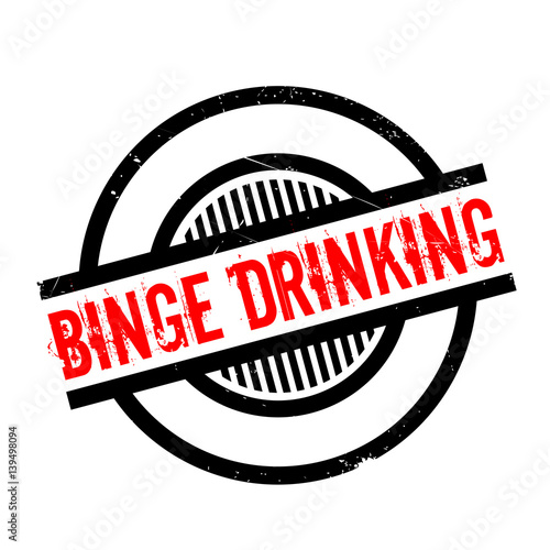 Binge Drinking rubber stamp. Grunge design with dust scratches. Effects can be easily removed for a clean, crisp look. Color is easily changed.