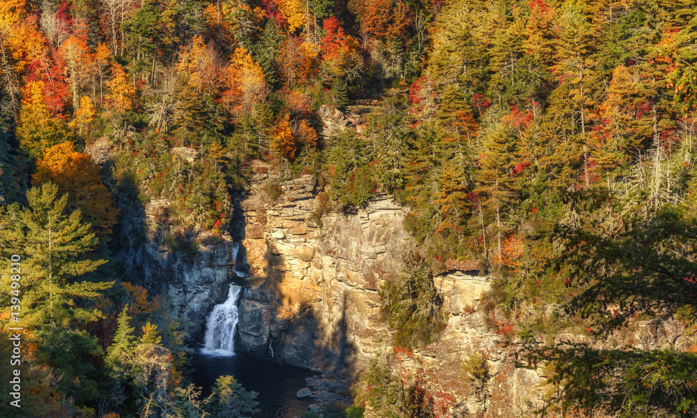 Linville Falls at Autumn from Erwins View