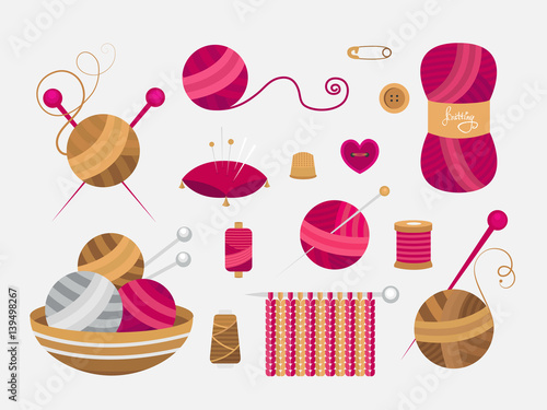 Elements for knitting and sewing.
