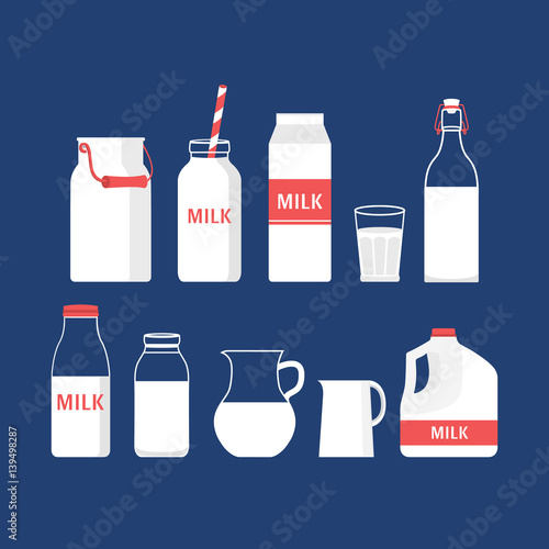 Set of milk.