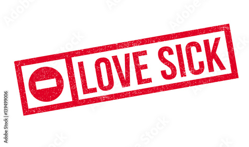 Love Sick rubber stamp. Grunge design with dust scratches. Effects can be easily removed for a clean, crisp look. Color is easily changed.