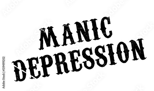 Manic Depression rubber stamp. Grunge design with dust scratches. Effects can be easily removed for a clean, crisp look. Color is easily changed.