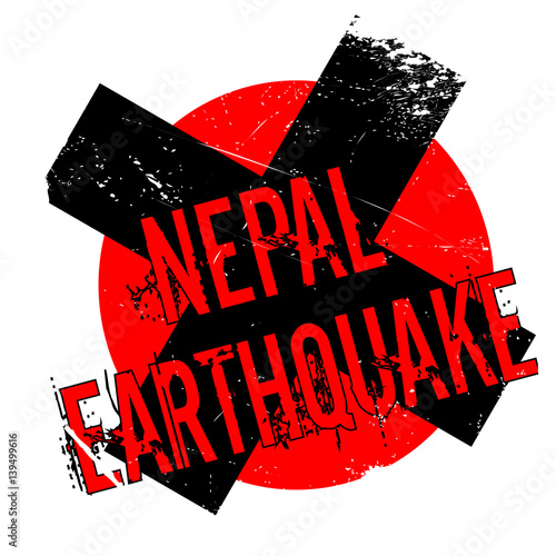 Nepal Earthquake rubber stamp. Grunge design with dust scratches. Effects can be easily removed for a clean, crisp look. Color is easily changed.