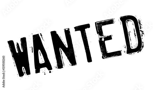 Wanted rubber stamp. Grunge design with dust scratches. Effects can be easily removed for a clean, crisp look. Color is easily changed.