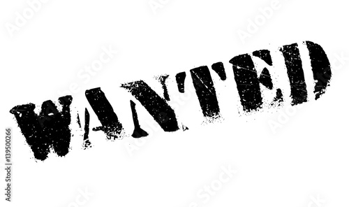 Wanted rubber stamp. Grunge design with dust scratches. Effects can be easily removed for a clean, crisp look. Color is easily changed.