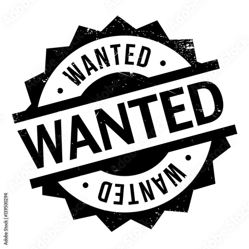 Wanted rubber stamp. Grunge design with dust scratches. Effects can be easily removed for a clean, crisp look. Color is easily changed.