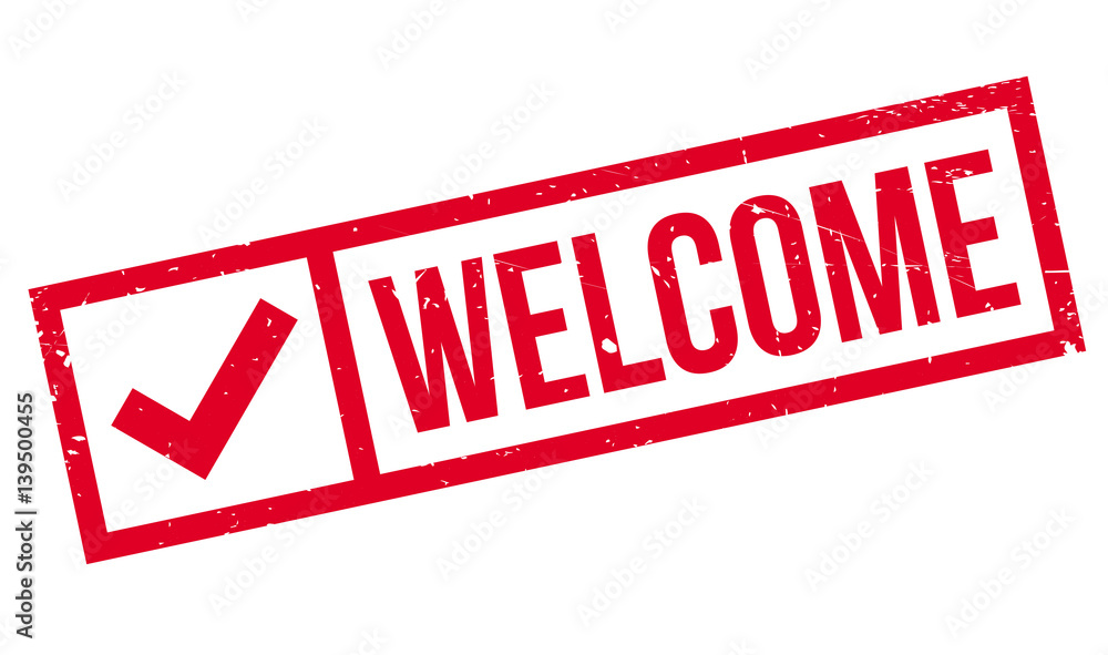 Welcome rubber stamp. Grunge design with dust scratches. Effects can be easily removed for a clean, crisp look. Color is easily changed. Welcome rubber stamp. Grunge design with dust scratches. Effects can be easily removed for a clean, crisp look. Color is easily changed.