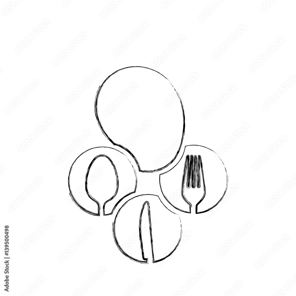 monochrome blurred contour of abstract frames with silhouettes cutlery kitchen elements vector illustration monochrome blurred contour of abstract frames with silhouettes cutlery kitchen elements vector illustration