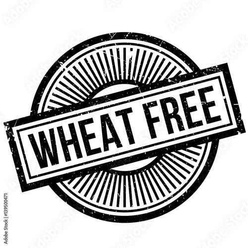 Wheat Free rubber stamp. Grunge design with dust scratches. Effects can be easily removed for a clean, crisp look. Color is easily changed.
