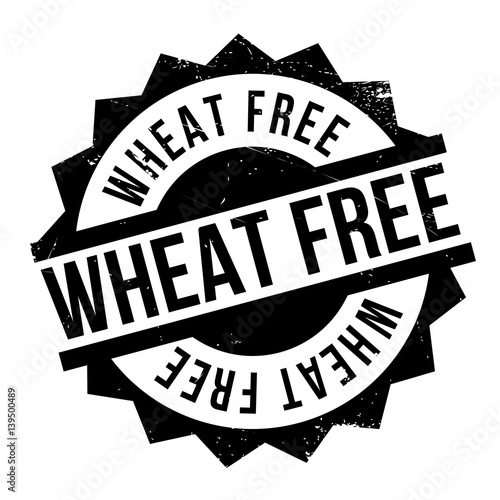 Wheat Free rubber stamp. Grunge design with dust scratches. Effects can be easily removed for a clean, crisp look. Color is easily changed.