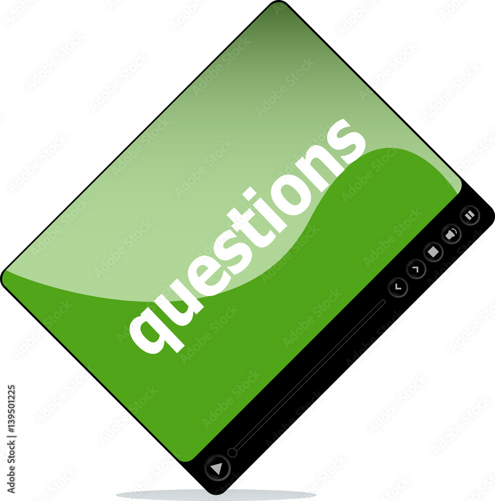 Video movie media player with questions on it Video movie media player with questions on it