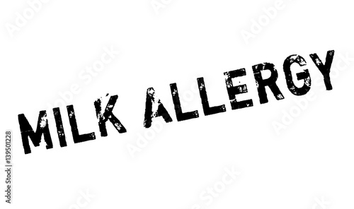 Milk Allergy rubber stamp. Grunge design with dust scratches. Effects can be easily removed for a clean, crisp look. Color is easily changed.