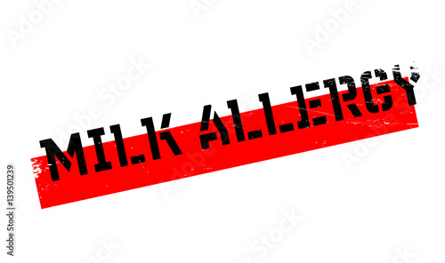Milk Allergy rubber stamp. Grunge design with dust scratches. Effects can be easily removed for a clean, crisp look. Color is easily changed.