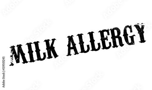 Milk Allergy rubber stamp. Grunge design with dust scratches. Effects can be easily removed for a clean, crisp look. Color is easily changed.