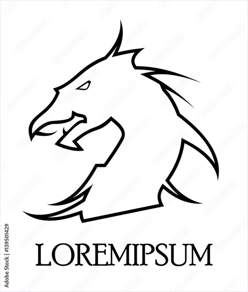 Obraz premium Dragon. white dragon head