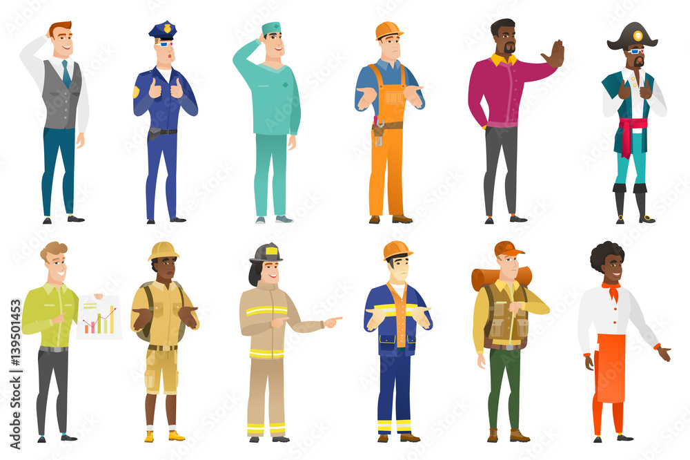 Vector set of professions characters.