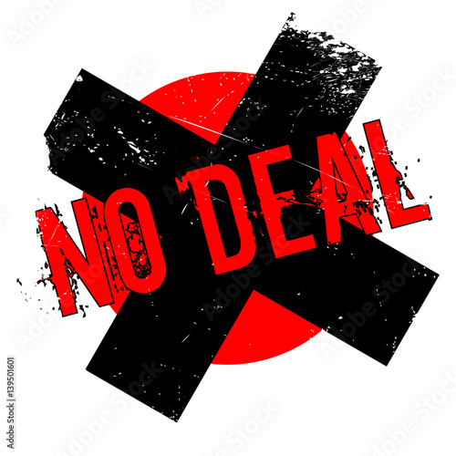 No Deal rubber stamp. Grunge design with dust scratches. Effects can be easily removed for a clean, crisp look. Color is easily changed.