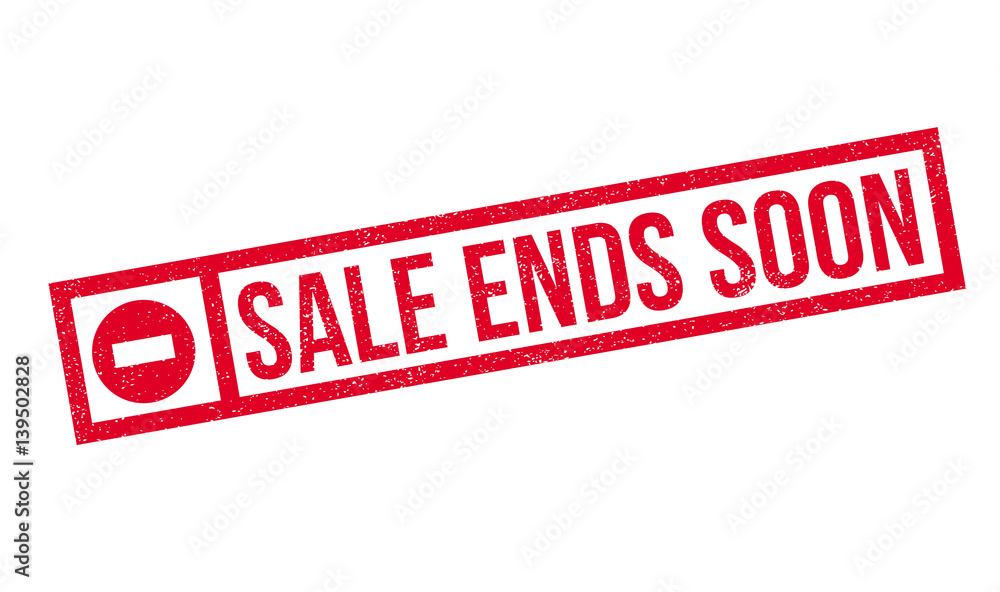 Sale Ends Soon rubber stamp. Grunge design with dust scratches. Effects can be easily removed for a clean, crisp look. Color is easily changed. Sale Ends Soon rubber stamp. Grunge design with dust scratches. Effects can be easily removed for a clean, crisp look. Color is easily changed.