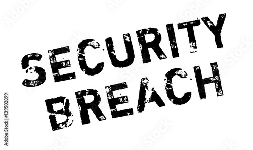 Security Breach rubber stamp. Grunge design with dust scratches. Effects can be easily removed for a clean, crisp look. Color is easily changed.
