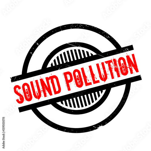 Sound Pollution rubber stamp. Grunge design with dust scratches. Effects can be easily removed for a clean, crisp look. Color is easily changed.