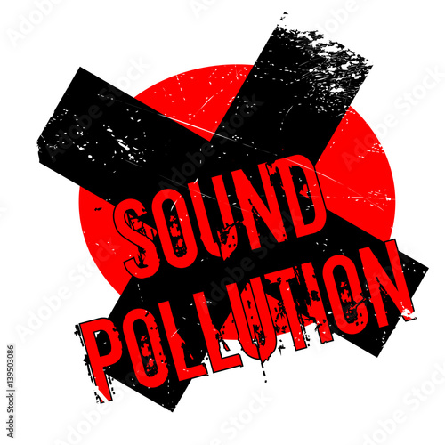 Sound Pollution rubber stamp. Grunge design with dust scratches. Effects can be easily removed for a clean, crisp look. Color is easily changed.