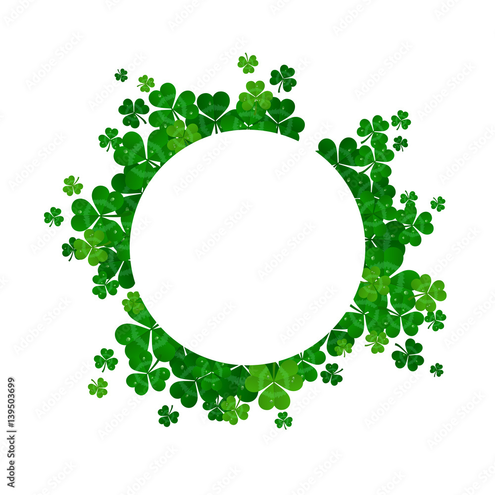 Saint Patrick's day vector frame with green shamrock Saint Patrick's day vector frame with green shamrock