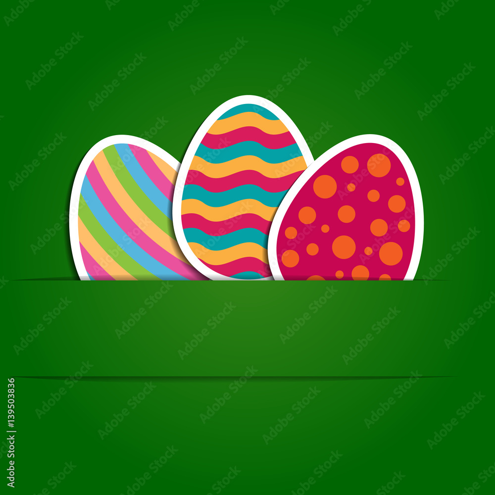vector paper easter eggs on green background vector paper easter eggs on green background