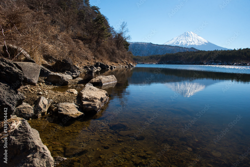 Shojiko lake and mt.Fuji
