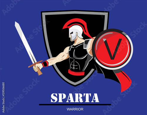 warrior. sparta. trojan.colorful vector illustration of Spartan / trojan warrior
