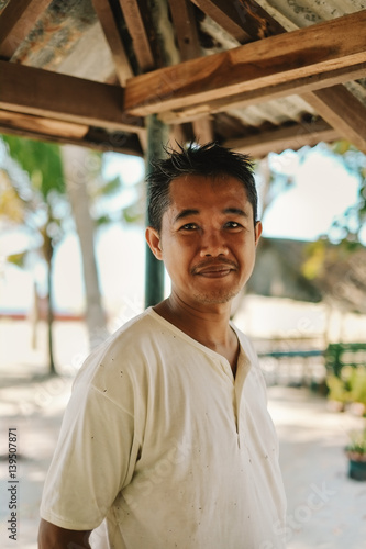 Middle-aged farmer in Asian province