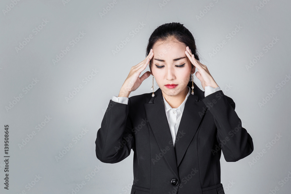business smart girl in suit with thinking action post business ideas concept business smart girl in suit with thinking action post business ideas concept