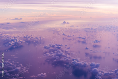 clouds view from the window of an airplane