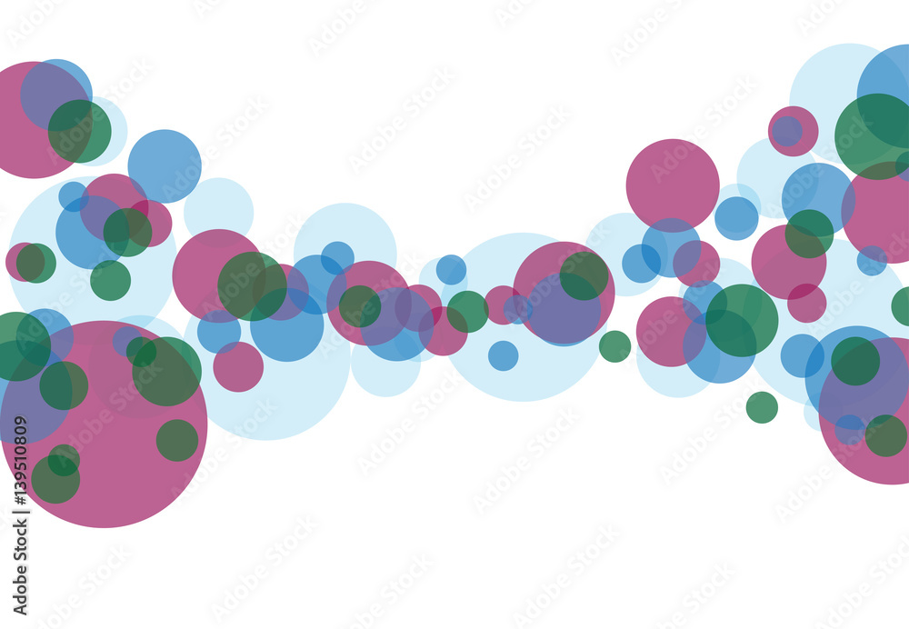 White background business illustration of colorful bubbles and bokeh.