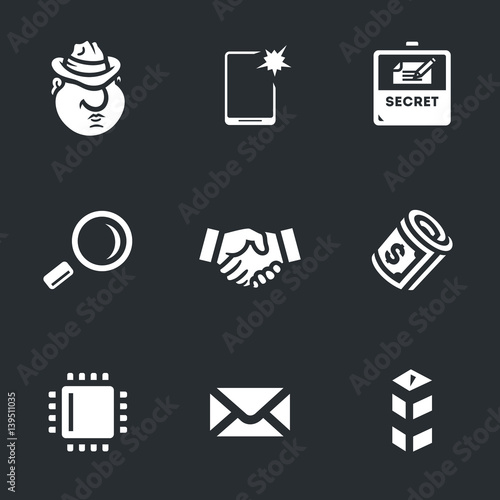 Vector Set of Espionage Icons.