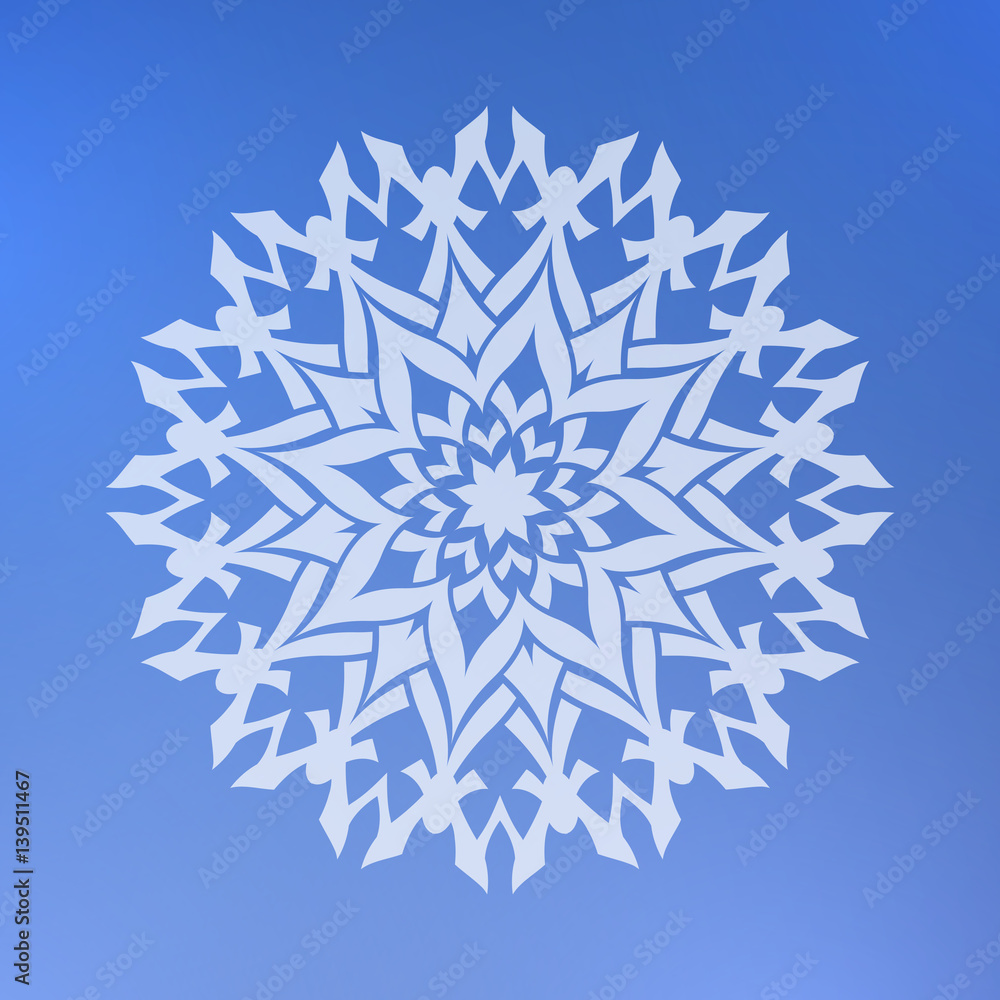 Abstract decorative element on a blue background. Star. Abstract decorative element on a blue background. Star.