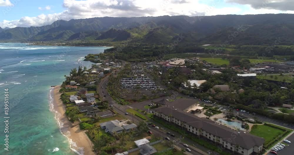 Aerial video Hukilau Marketplace