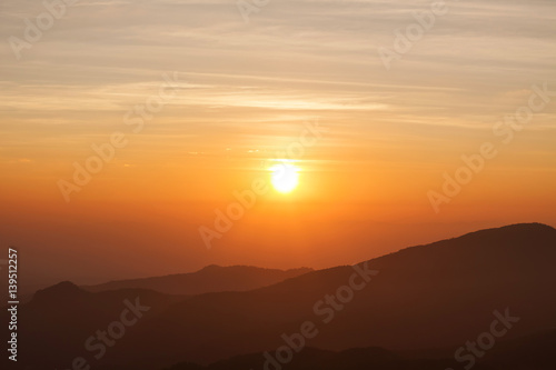 Sky on the mountains during sunset © kworraket
