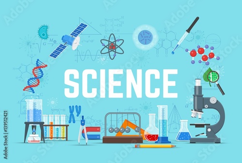 Science concept vector illustration, flat style design