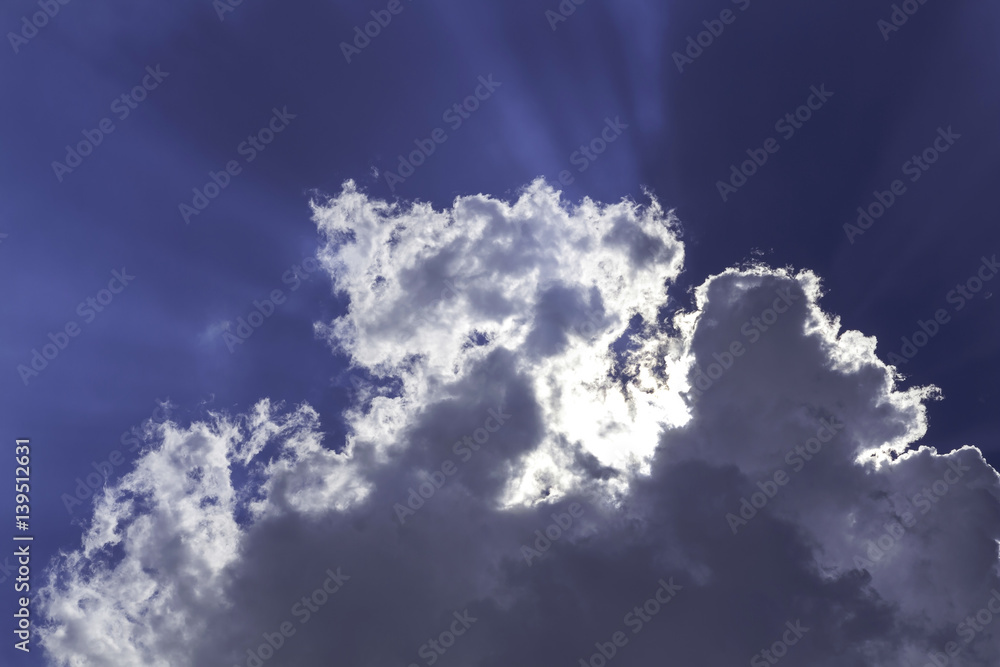 Fototapeta premium Blue sky with cloud closeup