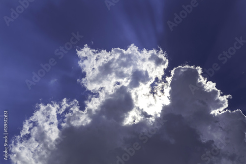 Blue sky with cloud closeup © kworraket