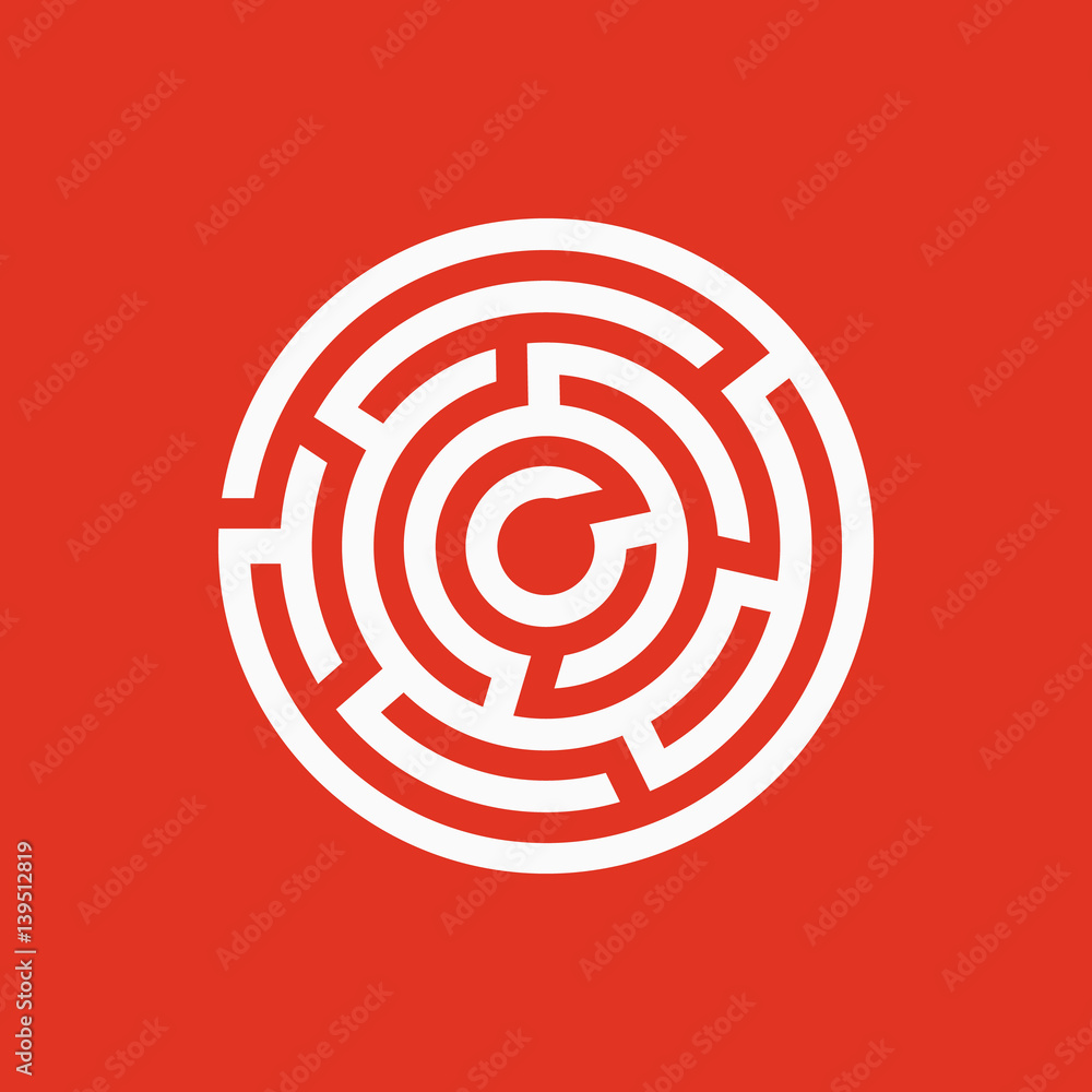 Labyrinth icon. Maze and intricacy, confuse symbol. Flat design. Stock - Vector illustration Labyrinth icon. Maze and intricacy, confuse symbol. Flat design. Stock - Vector illustration