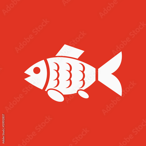 Fish icon. Fishing and angling, minnow symbol. Flat design. Stock - Vector illustration