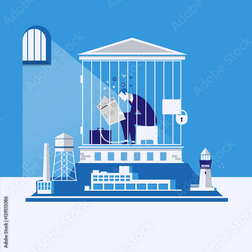 Business bankruptcy, debts concept vector illustration