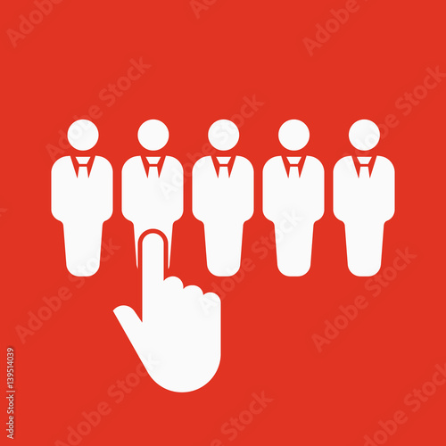 Recruitment icon. Staff selection symbol. Flat design. Stock - Vector illustration