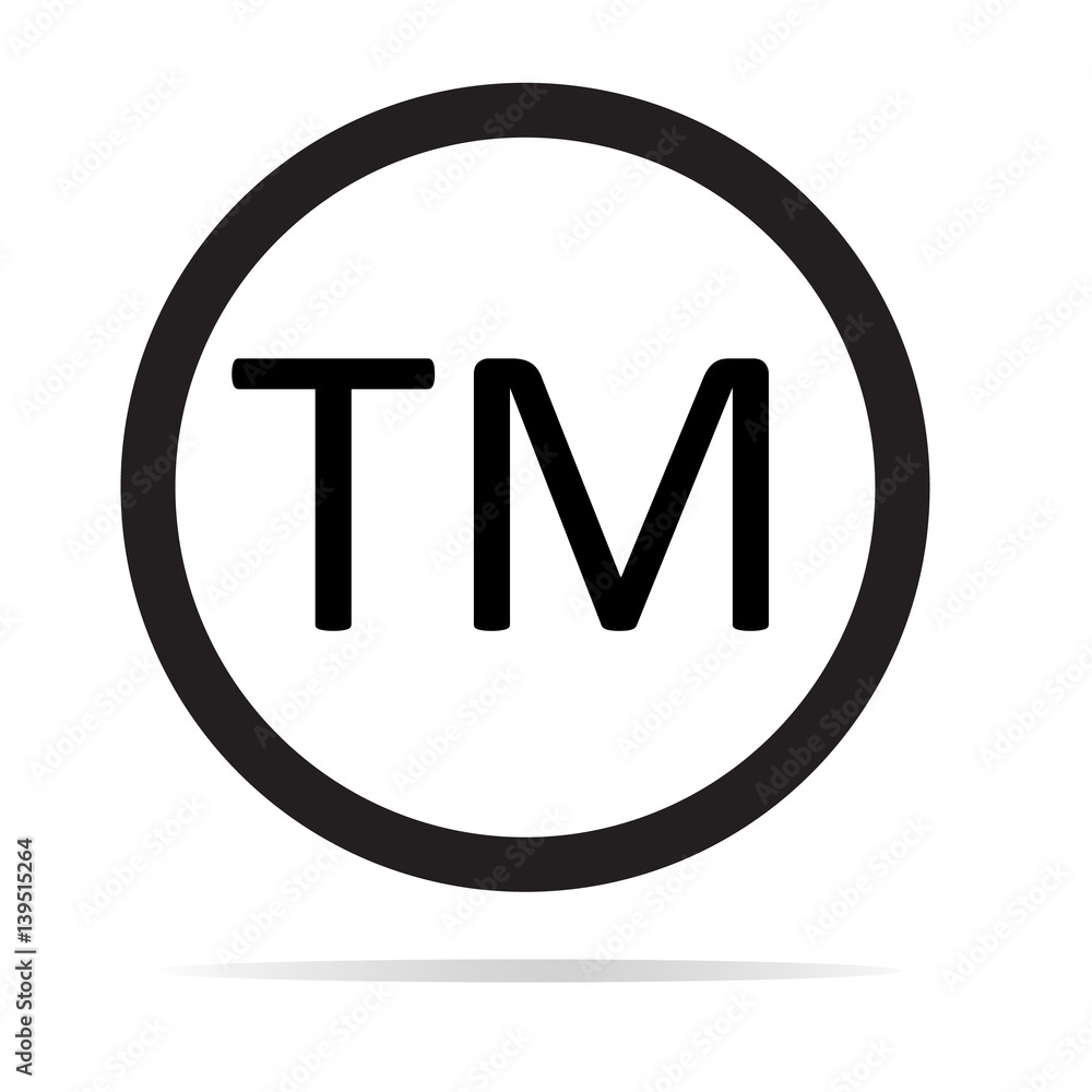 Trade mark sign. Trade mark icon on white background. Trade mark sign. Trade mark icon on white background.