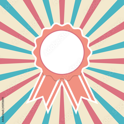 Award ribbon on retro starb...