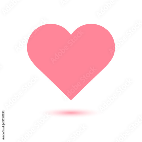 Heart vector icon with shadow