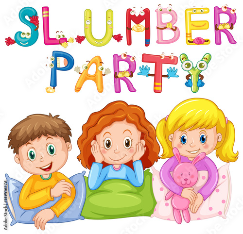 Kids in pajamas at slumber party
